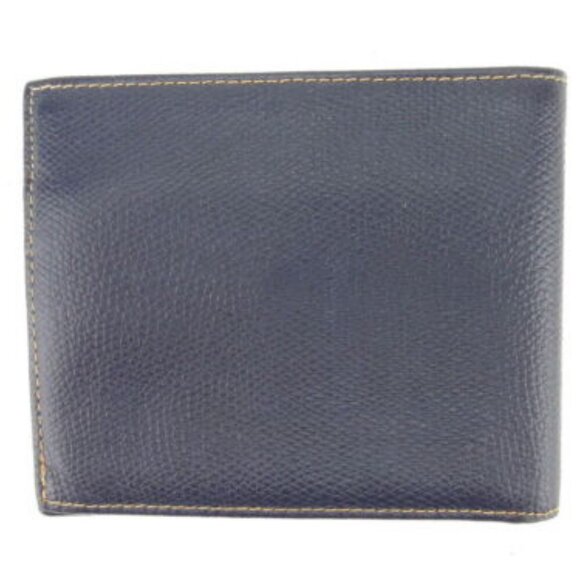 Celine Wallet Purse Bifold Navy Orange leather Mens Authentic Used - Picture 5 of 15